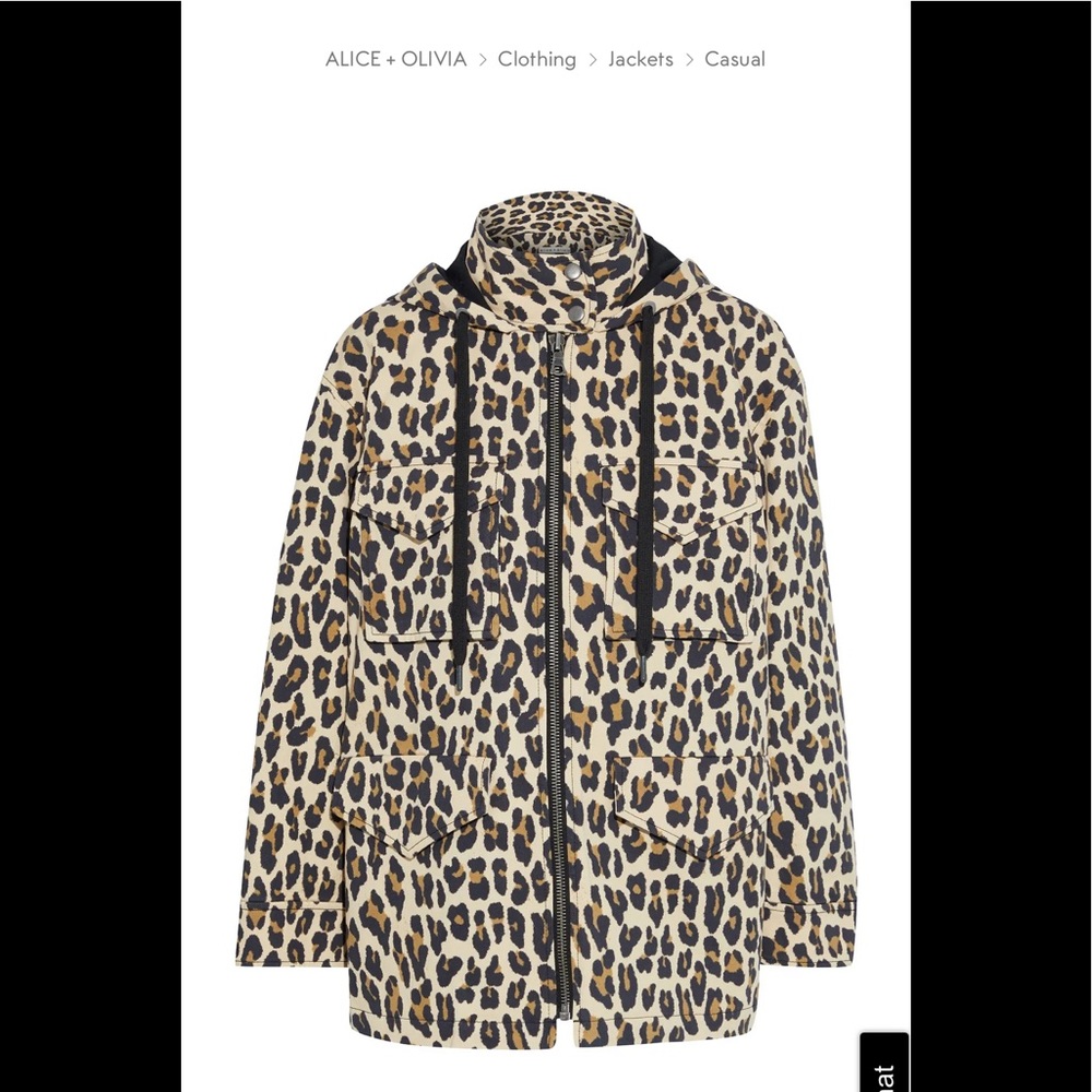 Alice and Olivia Leopard-Print hooded jacket—NWT ‼️ SALE ‼️
